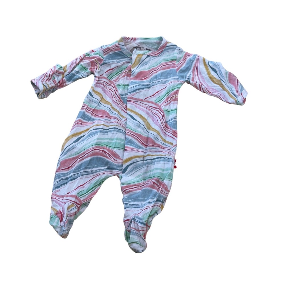 Magnetic Me Preemie Footie Sleeper Agate Marble Print Modal Spandex I08